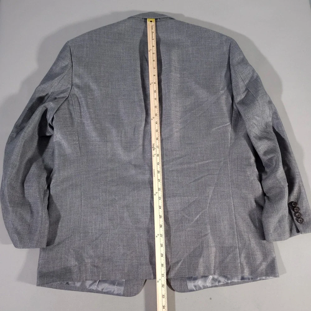 Lauren Ralph Lauren Sport Coat Mens 48R Grey Linen Blend Two Button Blazer